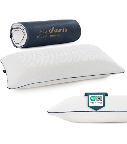 Belnou Almohada Ergonómica De Viscoelástica Para Cuello (70x35 Cm) – Hecha En España, Funda Lavable