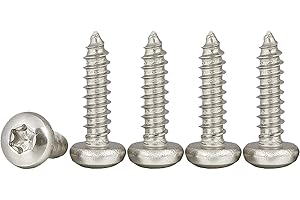 Drenky Tornillos Para Madera Torx, M4x12mm Tornillos Autorroscantes inox Tornillos de Cabeza Plana Torx Rosca Completa, 100 piezas