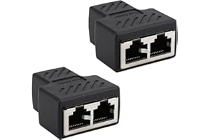 HUGFADS 2 Stück Ethernet Splitter Netzwerk Verlängerungen Adapter, RJ45 Splitter LAN Switch 2Port,RJ45 Kupplung Ethernet LAN Kabel Adapter Verbinder, Ethernet Kabelverteiler für Netzwerkadapter