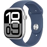 Apple Watch Series 10 GPS + Cellular 46 mm G&uuml;m&uuml;ş Rengi Kasa Akıllı Saat ve Kot Rengi Spor Kordon - M/L. Fitness Takibi, EKG u