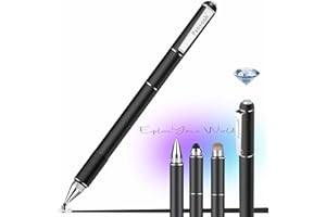 Penyeah Diamond Stylus Pen for iPad, Multi-Tips Capacitive Stylist Pens for Touch Screens, Universal for Apple iPhone/Ipad/Android/Microsoft/Surface Laptop Tablet - Black
