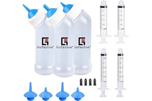 Gufastoe Biberon Chaton Bouteilles pour kit d'allaitement, biberon avec Mamelon d'alimentation et seringues pour Toutes Les Races de Chiots, Chatons et Autres Animaux, Bleu