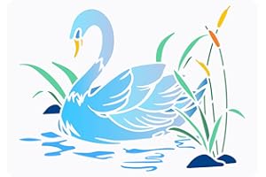 FINGERINSPIRE Cygne Pochoir 21x29.7 cm Réutilisable Creative DIY Animal Sauvage Pochoir Modèle Cygne Motif Peinture Pochoir Grands Pochoirs pour DIY Peinture Mur Meubles Artisanat Décor