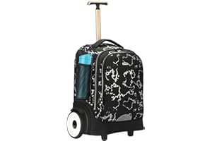 UNIKER Rolling Laptop Bag for 15.6 Inch Laptop,Community Nurse Bag on Wheels Work case,Roller Backpack for School, Business Daypack,Laptop Roller Case Travel Carry-on,T5- Flame, 40L