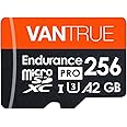 Vantrue 256GB microSD UHS-I U3 V30 Class 10 4K UHD Video High Speed Transfer Monitoring SD Card with Adapter for Dash Cams, Body Cams, Action Camera, Surveillance & Security Cams