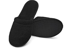 Badsandaler i frotté – 1 par tvättbara tofflor i bomull – Unisex storlek 38/42 eller 43/46 – Halkfria, lätta – Perfekta för s