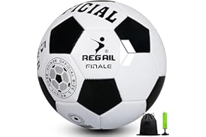 Aipwerer Fussball Grösse 4 Kinder,Fußball Kinder,Standard Trainingsfußball, Lederfussball,Verhindern Sprengen,Fussball mit Pumpe,Netz,Beutel und Gasnadel