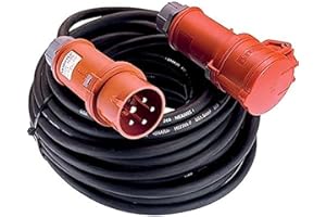as - Schwabe Starkstrom Verlängerungskabel 10 m H07RN-F 5G4 - CEE Phasenwendestecker - 400V/32A/ca. 22kW - 5-polige, robuste CEE Verlängerung für Außenbereich - IP44 - Made in Germany, 60549