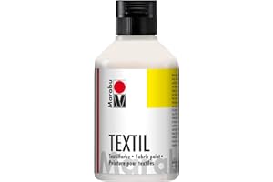 Marabu 17160075073 – Colore per Tessuti, 250 ml, Colore Bianco (Etichetta in Lingua Italiana Non Garantita)