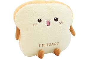 Auptiz Toastbrotkissen, weiches Plüschtier, lustiges Brotform-Plüschtier, Puppenspielzeug in Scheiben geschnittenes Brotkissen, 40 cm Handwärmer Toast Kuscheltier