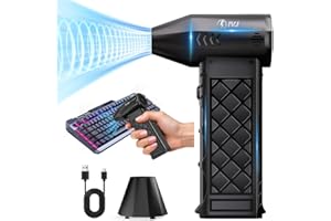 IVJ Soffiatore ad Aria Potente,130000 Giri/Min Compressore Aria Portatile,4 Velocità Elettrico Rimuovi Polvere,Miglior Sostituto di Bombolette ad Aria Compressa per tastiera,pc,auto,esterni,ottimo