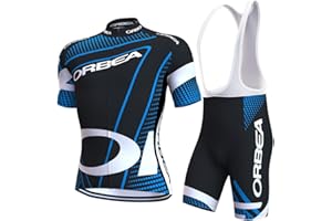 louizumify Maillots de Ciclismo de Manga Corta para Hombre Conjunto de Ropa de Verano, Culottes de Ciclismo con Acolchado de Gel 3D