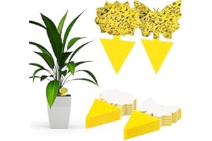 FANXIYA 48 Piezas Trampa de Moscas Enchufables Trampas Cromaticas Protección de Los Pulgones Mosquito, Moscas de Hoja y Alimañas para Plantas (Amarillo)