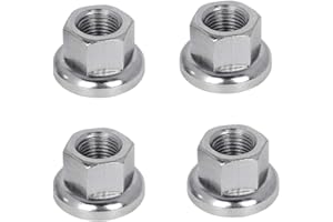 FLEYMU M10 Accessori Bici Dadi, 4PCS Dell'Asse, Dadi Ruota Fissaggio Bullone Pratiche Viti Posteriori Biciclette Dadi Posteriore Inossidabile Vite Rondella Dadi Bicicletta Argento Per Ciclismo Mountain Bike
