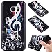 Produktbild Ooboom® Samsung Galaxy S7 Edge Hülle TPU Silikon Prägen Weich Handy Tasche Case Cover Flexibel Bumper Ultra Dünn Slim für Samsung Galaxy S7 Edge - Musiknote