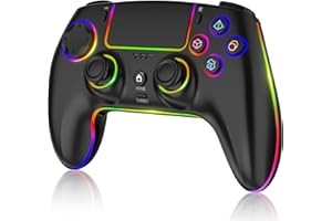 MYSTILUCK Wireless Controller For PS-5/Pro/PC/MAC/iOS/Android/Steam Deck,Gamepad with 7 Color RGB Lighting/Hall Effect Joystick/Dual Vibration/Turbo/Programmable/Headset Jack/Touchpad/1500 mAh Battery