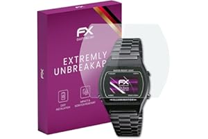 atFoliX Plastic Glass Protective Film compatible with Casio B640WB-1BEF, 9H Hybrid-Glass FX Screen Protector