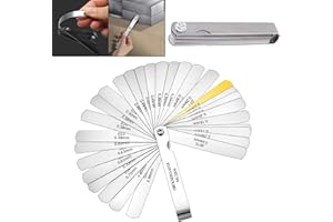 ZLXFT Galgas Reglaje Valvulas, Galgas de Espesor, Calibre de Válvulas, Cuchillas de Dobles Métrica,Galga de Acero de 32 Cuchillas,Calibre de espesores de acero inoxidable de alta precisión