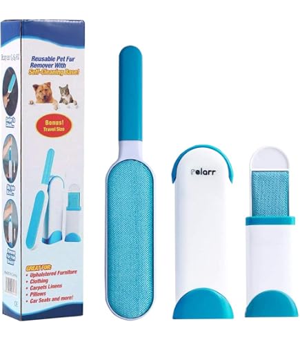 Brosse électrostatique Double Face Pour Poils D'animaux - 2 Pièces, Portable - Enlève Poils Sur Vêtements, Canapé