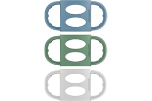 Dr. Brown's Milestones 100% Silicone Baby Bottle Handles, Narrow, Blue, Green, Gray, 3 Pack, 4m+