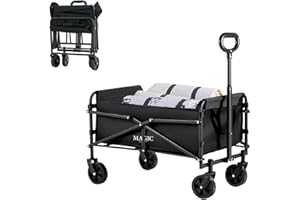 MAGIC SELECT Carro Plegable de Playa y Camping. Carrito Todo Terreno con Ruedas, Carreta de Transporte con Bolsa y Mango Ajustable. Carretilla de Mano para Picnic, Jardin, Compras, etc. (57x39cm, 85L)