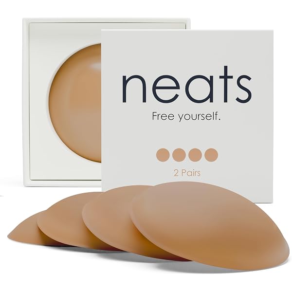 NEATS Copricapezzoli Triangolari Invisibili – Riutilizzabili, Ipoallergenici, Adesivo In Silicone, Per Scollature Profonde E Abiti Seducenti, Beige