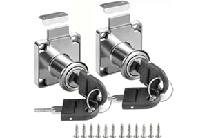 ZiYuya Cam Lock with Key Different, Security Key Locks for Cabinet Cupboard Mailbox Drawer Letter Box Kitchen Cupboard Furniture Locks (Silver-2 Pack)