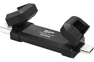 SP SILICON POWER Silicon Power DS72 Disque dur SSD portable USB 3.2 Gen 2 Type-C/Type-A Noir 500 Go