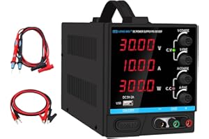 LONGWEI LOGNWEI ® DC Power Supply Variable 30V 10A Bench Power Supply 4-Digital LED Display ，Variable Power Supply for DIY, Electroplating kit，Teaching Supplies，Lab Power Supply with 5V/2A USB Port