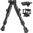 Feyachi 3 in 1 Tactical Rifle Bipod + Rail Mount Adapter + Barrel Clamp Adjustable Height from 6.3" to 6.9" for Hunting