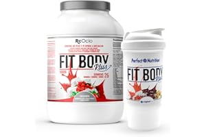 RCOCIO Batido Sustitutivo de Comida Pack con Vaso mezclado | Sustituto Alimenticio Dietetico alto en Proteinas | Ayuda para perder Peso | Chocolate - Vainilla - Fresa | (1KG, Fresa)