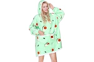 BENASS Oversize Hoodie Decke zum Anziehen mit Kapuze, Ärmeln, 2 Taschen für Handy etc. - XXL Sweatshirt aus Fleece, warm, lang, Übergröße - für Damen