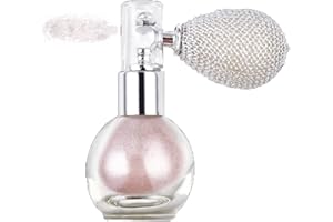 GL-Turelifes Highlighter Loose Powder Spray Glitter Powder Spray Shimmer Sparkle Powder Makeup Spray for Hair Face Body Cosmetic (#3 Nude Pink)