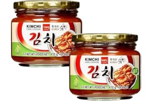 YIJIA | Kimchi Coreano Conservado Botella 410g – Una Delicia Fermentada Vegana y sin Gluten (2 Botella)