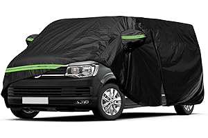 SOEKODU Autoabdeckung Ersatz für VW T5 T6 SWB, Wetterfeste UV-beständige Autoabdeckung Vollgarage Ersatz für VW Transporter Multivan Caravelle (für VW T5 T6 SWB, L490(470-490cm))