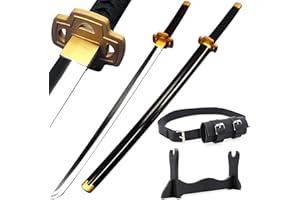 DIGITIZERART Halloween Prop Anime Cosplay Sword 100cm Fantasy Foam Samurai Sword Zoro Katana, Wado Ichimonji/Sandai Kitetsu/Shusui Samurai,Use for Arts Role Play Cosplay or Décor with Belt and Stand