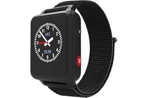 Vancle für Anio 5 Armband,Nylon 20mm Kinder Klettverschluss Verstellbare Ersatz Uhrenarmband für Anio 5 Mädchen Jungen(Schwarzer)