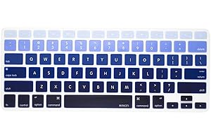 MiNGFi Anglais QWERTY Silicone Clavier Coque de Protection/Couverture pour MacBook Pro/Air (2008-2015) Modèle A1278 A1286 A1369 A1398 A1425 A1466 A1502 US/ANSI Clavier - Dégradé Bleu