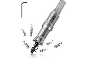 SAIBOO 16mm Broca Cortadora de Agujeros de Metal, Cortador Orificio con Punta de T.C.T Carburo de Tungsteno con Taladro Piloto para Acero Inoxidable, Acero Dulce, Aleación de Aluminio, Cobre, Hierro