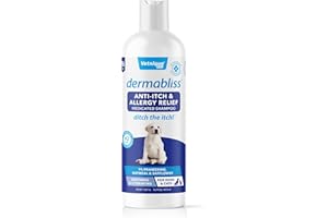 VETNIQUE LABS Dermabliss Anti Itch & Allergy Relief Medicated Dog Shampoo for Allergies and Itching with 1% Pramoxine HCL, Safflower Seed Oil, and Oat Extract for Dogs and Cats 16oz …