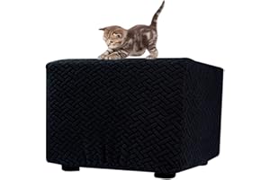 ZEAINK Stretch Ottomane Hockerbezug Quadratisch Schonbezug 60x60/40x40/50x50 Jacquard Fußhocker Bezug Ottomane Abdeckung Überzug Hocker Protector Waschbar Hockerabdeckung ( Color : #17 , Size : 40x40x40cm )