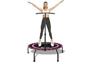 DARCHEN 150KG Rebounder Mini Trampoline for Adult, Indoor Exercise Workout Fitness, Upgrade Design Bungee Trampoline for Safer Quieter Bounce [100 CM]
