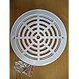 POOLX 8" Anti-Vortex Round Main Drain Cover Plate for Inground Swimming Pools - White - with 2 Screws