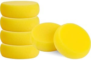 KALIONE 6 Stücke Malschwamm,Runde Schwamm Set,SchwäMmchen Schule,Runder Synthetischer Kunst Schwamm,Saugfähig Malerei Keramik Aquarell Kunst Schwämme Für Handwerk Farbe Gesichtsbemalung Hobbys(Gelb)