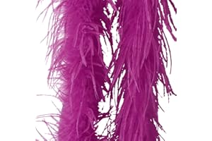 BYNYXI Flauschige Marabu Federboa, 200cm Federboa weiß Straußenfeder Schal Feder Boa Einfarbig Federdichten Feder Schal 20er jahre Charleston Burlesque Federboas Kostüm Zubehör Karneval Mottoparty
