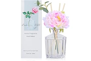 L'odeur Vill 250ml Difusor de con Flores/Geranio de Lavanda/Ambientadores de Hogar, con 10 Palos difusores de Ambientador Varillas/difusor de Aromas/para Decoración de Baños y Estanterías.