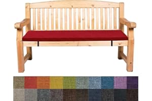 Bettschlange Coussins pour Bancs De Jardin, Coussin Salon De Jardin Exterieur, Antidérapant Coussin De Siège, Assise Coussin pour Banc De Mobilier Terrasse Canapé Extérieur,Rouge vin, 60x30x3cm