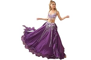 ROYAL SMEELA Bauchtanz kostüm Damen Set Karnevals kostüm Bauchtanz BH gürtel Rock Anzug Bauchtanz Kleidung Profi Bauchtanz Set Bauchtänzerin Kostüme Bauch tanzen Kostum Bauchtanz Outfits für Frauen