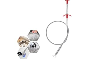 REEKNOKOL Pulitore di scarico 60 cm / 23,6 pollici Pulitore flessibile per lavello Asta di scarico Strumento serpente di scarico con tubo a molla Spazzola per la pulizia del lavello da cucina facile da usare