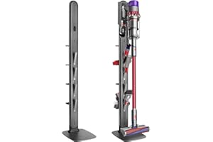 JUPELI Vacuum Stand for Dyson Gen5 V15 V12 Detect V11 V10 V8 V7 V6,Vacuum Cleaner Stand with Heavy-Duty Carbon Steel Base, Vacuum Cleaner Accessories for Dyson, Metal Standing Dock with 4 Hooks & 4 Shelves